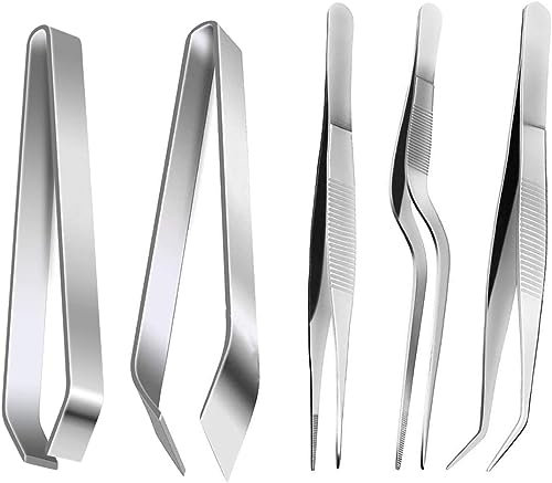 Set di 3 Pinze Cucina Set in Acciaio Inox Pinza Pesce Spine Pinzetta da Cucina Professionali Pinza Lische, Utensili Multifunzionali per Cuochi e Uso Domestico, Lunghezza 11.5 cm