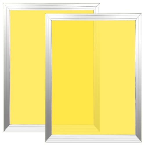 Caydo 2 Pieces Aluminum Screen Printing Frames, 10 x 14 Inch Pre-Stretched Screen Printing Screens with 230 Yellow Mesh for Handcraft Lovers