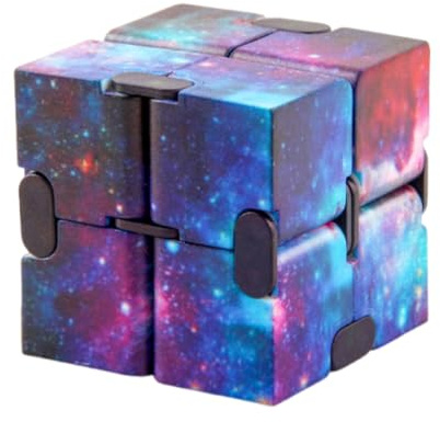 FIMWOLZ 1 PCS Fidget Toys Galaxy Jouet Cube Anti-Stress, Jouet Cube de l'infini, Fidget Pad, Controller Réducteur de Stress Cube Toy, Jouets Sensoriel Décompression du Stress pour Enfants Adultes