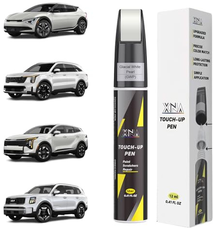 XNA Glacial White Pearl(GWP) for KIA Touch Up Paint, 2 in 1 Car Scratch Remover with Pen Tip and Brush, Exact Color-Matched for Car Paint Scratch Repair, Quick & Easy Fix Chips and Nicks