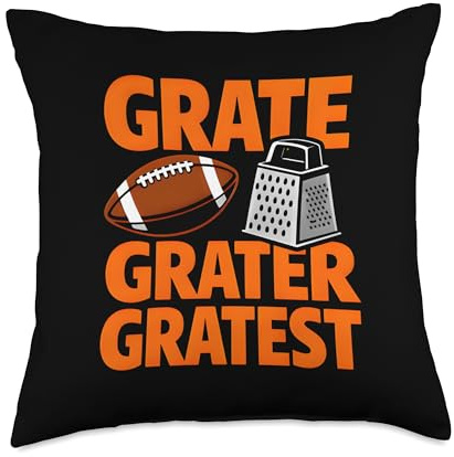 Grate Grater Gratest Chicago Cheese Grater Football Throw Pillow