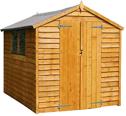 WALTONS EST. 1878 Wooden Garden Shed 8x6 Outdoor Storage Building, Overlap, Apex Roof (8 x 6 / 8Ft x 6Ft)