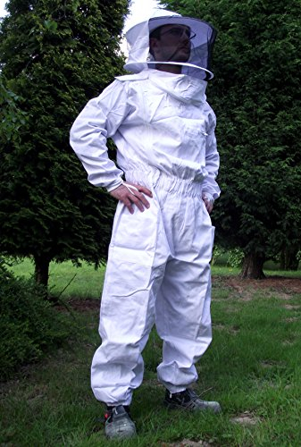 Förster-Fellnest Qualitäts Bekleidung für Imker: Overall, Imkeranzug, Imkeroverall mit Abnehmbarer Haube in der Größe L (54/56)