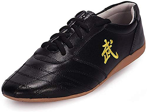 XPF Scarpe da Arti Marziali Scarpe da Tai Chi Scarpe da Ginnastica Kung-Fu Unisex Antiscivolo Sport all'Aria Aperta Traspirante,Black-46
