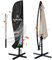 Raword Funda impermeable para sombrilla Oxford 420D con cremallera, 2,7 m hasta 3,4 m, color negro