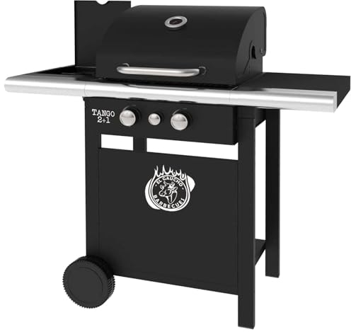 Barbecue à gaz avec pierre de lave et deux brûleurs avec fonction four et une cuisinière latérale - El Gaucho Tango 2+1