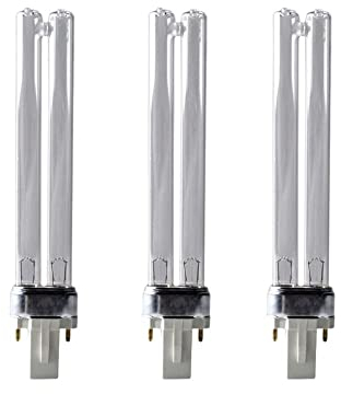 AquaOne 9 Watt UVC Ersatzlampe mit G23 Sockel Klärer Leuchtmittel Lampe Teich Filter Aquarium 3er Set