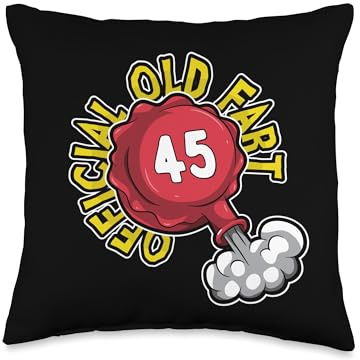 45th Birthday Official Old Fart Funny Red Whopee Cushion Throw Pillow