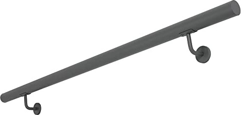 V2Aox Corrimano in Acciaio Inox 50-200 cm ringhiera corrimano a Muro per Scale in Tubo di Acciaio Inox Set Completo Antracite, Lunghezza:180 cm