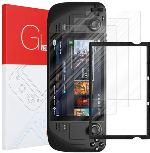 Cadorabo 4x Vollbild Tempered Glas kompatibel mit Valve Steam Deck 4in1 - Schutzfolie in - 4er Pack Gehärtetes (Tempered) Display-Schutzglas mit Installationshilfe