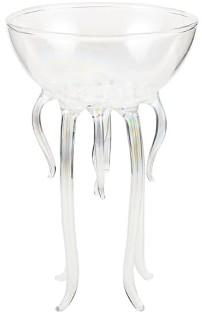 ABOOFAN Octopus Martini Glasses Cocktail Goblet Jellyfish Wine Glasses Champagn Flutes Novelty Drinking Glasses for Home Bar 150ml