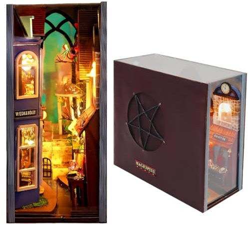 DIY Book Nook Kit Assembly Bookend Kit - Mini Street Scene 3D Puzzle for Adult, Medium Difficulty (Magic Diagon Alley)