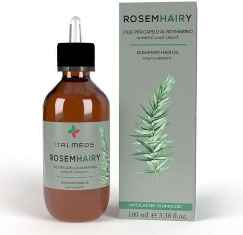 ROSEMHAIRY Olio Di Rosmarino Per La Crescita Dei Capelli e Contro La Caduta Dei Capelli, Nutre il Cuoio Capelluto, Per Ciglia e Sopracciglia, Cura Della Pelle, 100% Naturale - 100ml