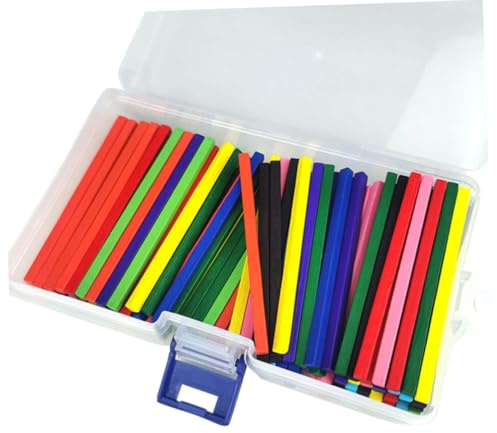 UKCOCO Bâtonnets de Comptage Colorés Éducatifs pour Garçon et Filles, 7,5 Cm, Bois, 10 Couleurs, Jeu Mathématique Maternelle, Apprentissage Calcul, Boîte de Rangement et Tableau