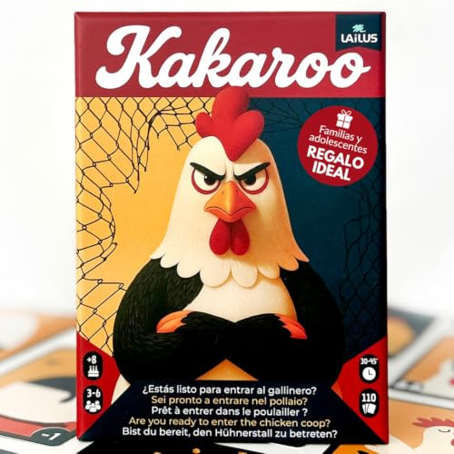 KAKAROO - Juegos de Mesa Dinámico y Divertido para Familia y Amigos - Juego Caótico de Actuación, Risas y Complicidad - Juegos de Cartas - para Amigos y Familia - 3 a 6 Jugadores - +8 Años