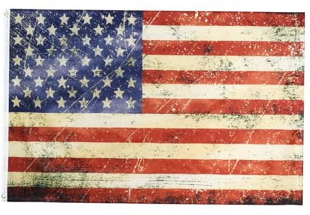 TOVINANNA Bandiera Leggera in Poliestere Americana e Vintage 90x150cm, Portatile Decorazione Patriottica per Giardino e Cortile per Eventi e Celebrazioni Pubbliche