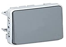 Poussoir PLEXO NO - composable IP55 10A - gris