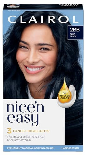 Clairol Nice'n Easy Permanent Hair Dye, 2BB Blue Black | 1 Pack