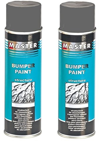 Troton Kunststoff Struktur Spray 2 x 500ml Grau Bumper Paint Structure Dunkelgrau Lack mit Acrylharz