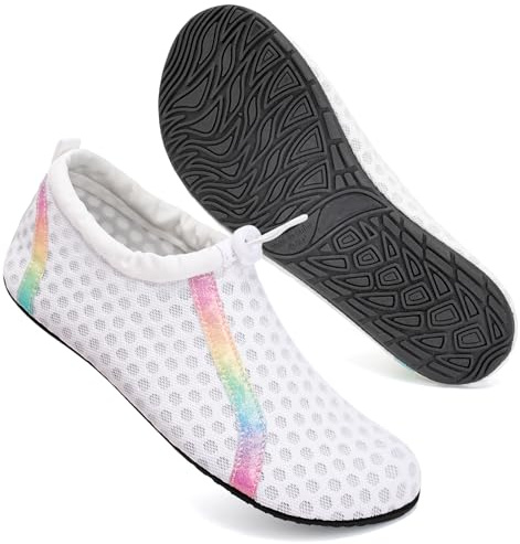Mabove Swim Water Shoes Socks Barefoot Protecting for Sea Beach Swimming Pool Mens Women Mens(CS-White,6/7 UK,40/41 EU)