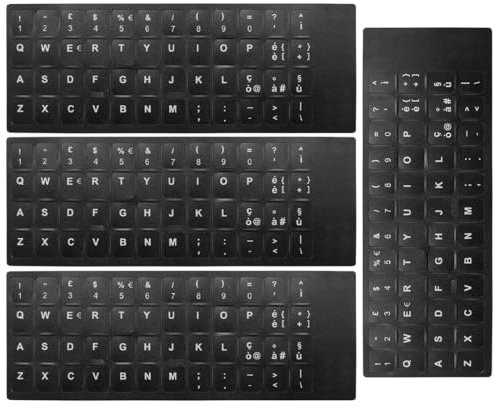 LYQNIHOB Pegatinas de Reemplazo en Idioma Italiano, Pegatinas para Teclado italiano - 4 pcs de Repuesto para Teclados Estándar y Computadoras Portátiles, con Letras en italiano