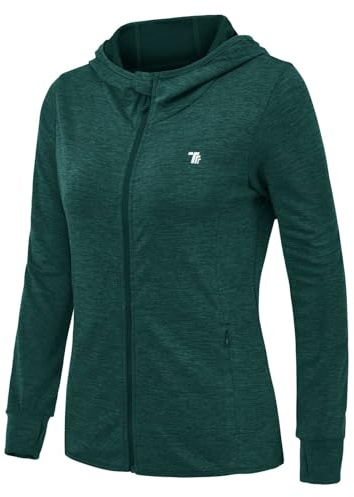 Rdruko Veste de course pour femme avec capuche UPF 50+, protection solaire, sweat à capuche, fermeture éclair, veste de sport, veste de cyclisme, veste de cyclisme, manches longues, pour la course, le