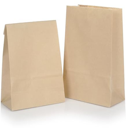 CraftWerk Kraftpapiertüten Geschenktüten 50er Pack - Ideal als Tüte zum selber befüllen für Kindergeburtstag und DIY Adventskalender 2025 (24 x 16 x 7 cm)