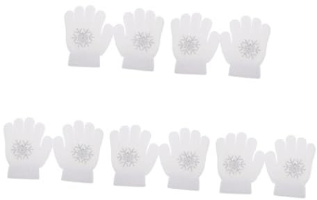 BESPORTBLE 5 Paare Skating-Handschuhe Eishockeyhandschuhe Eislaufhandschuhe Pflegeleichte Eishandschuhe Eishandschuhe rutschfeste Winterhandschuhe Anti-Rutsch-Handschuhe Stricken Weiß