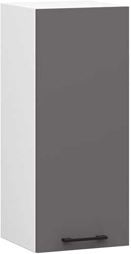AKORD | Armoire de Cuisine Suspendue - Oliwia W30 H720 | Armoire à 1 Porte de Rangement | 30 x 30 x 72 cm | Blanc & Gris Graphite