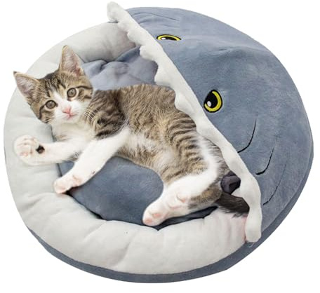Cat Bed for Young Cats, Partially Enclosed Warm Winter Sleeping Place and Shelter, Cuddly Cat House - For Puppies In Indoor Area As Well As For Home, Home, Living Room, Bedroom And