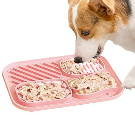 Alfombra Lamiendo Perros - Silicona 20x15x1 cm | Dispensador Interactivo de Silicona con Antideslizante, aderezo, enriquecimiento, Alfombra Ralentizador con | Distribución golosinas Animales