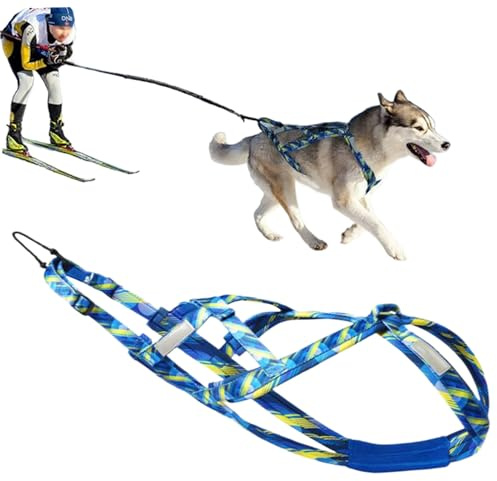 Arnés de Trineo para Perros, cómodo, Ajustable, con Tira Reflectante, Transpirable para Tirar de Peso, arnés de Trineo para Perros medianos y Grandes