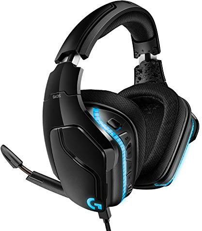Logitech G635 kabelgebundenes Gaming-Headset mit LIGHTSYNC RGB, 7.1 Surround Sound, DTS Headphone:X 2.0, 50 mm Treiber, Bügelmikrofon mit Flip-Stummschaltung, PC/Xbox One/PS4/Nintendo Switch - Schwarz