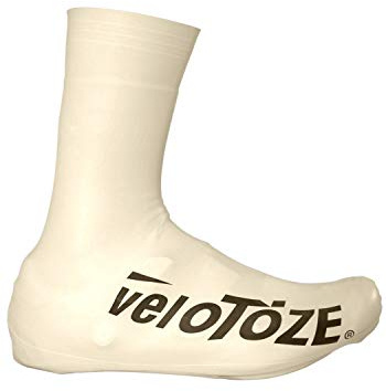 veloToze – Couvre-Chaussures Hauts 2.0, pour Une Utilisation avec des Chaussures de vélo de Route, Blanc (Blanc), Large