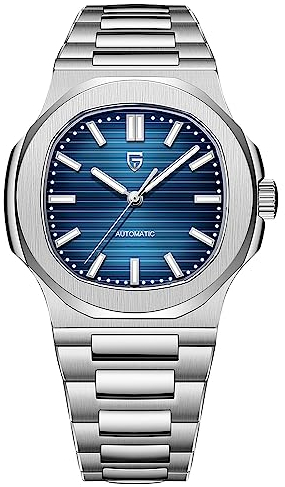 Pagani Design 2022 Herren-Automatikuhr Edelstahl Saphirglas 40mm PP Quarz ST16 Automatikwerk Herren-Chronograph 1728 (Marineblau-1728)