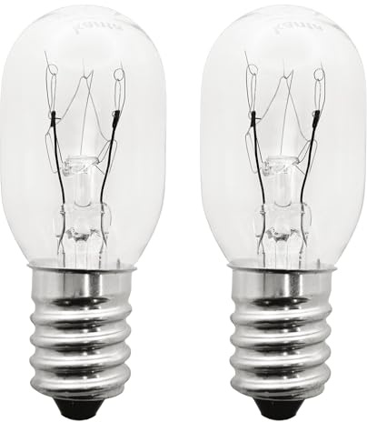 kanta 220-240V 15W T20 Single Tungsten Lamp E14 Screw Base Refrigerator, Oven Appliance Bulb, Pack of 2, Warm White