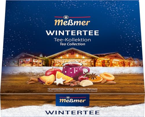 Meßmer Wintertee Collection Box | 12 der beliebtesten Teesorten in 180 Teebeuteln | das perfekte Tee Geschenk | Früchtetee, Rooibostee, Kräutertee