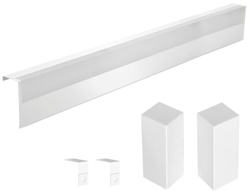 Redants 4 FT Baseboard Heater Covers with Left and Right Endcaps, Galvanized Steel Easy Slip-On Baseboard Cover for Replacing Old and Rusty Looking Electric and Hydronic Base board Heater Cover