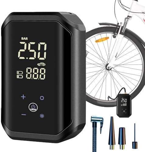 Pompe à Air Portative, Gonfleur pour Pneus de Vélo, Pompe Électrique avec Écran Digital pour Pneus de Voiture, Équipements Sportifs et Moto
