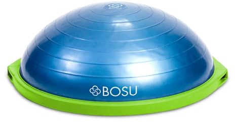 Bosu Attrezzi da palestra per la casa, l'attrezzo originale per migliorare allenamento, forza, equilibrio e flessibilità, diametro 66 cm, blu e verde