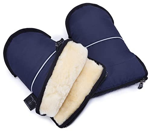 Lammfell Handwärmer von WERNER CHRIST BABY – GLOVY Handschuhe sind der ideale Kinderwagen-Muff aus medizinischem Fell, warmer universaler und wasserabweisender Handmuff, in navy (dunkelblau)