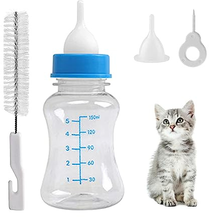 Botella de Leche del Animal Doméstico,Mini-Biberón Cachorros,Kit de Biberón Botella para Cachorro de Gato Biberón Botella,recién Nacido Mascota Pequeño Leche Feeder,150 ml