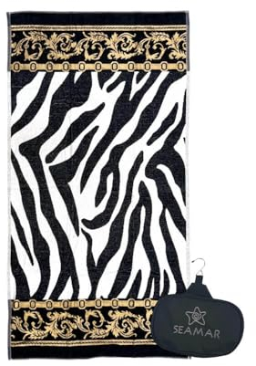 Strandtuch mit Zebra-Muster aus 100 % Baumwoll-Frottee, Strandhandtuch