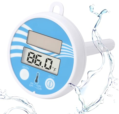 TNSLAND Termometro Galleggiante per Piscine, Termometro Digitale per Vasche da Bagno, Termometro Solare per Piscine Interne ed Esterne, Vasche Idromassaggio, Acquari, Stagni