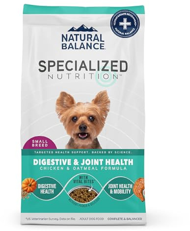 Natural Balance Specialized Nutrition Dry Dog Food with Chicken and Oatmeal for Dogs, Small Breed Digestive & Joint Health, Natural Ingredients with Added Vitamins & Minerals - 12 lbs