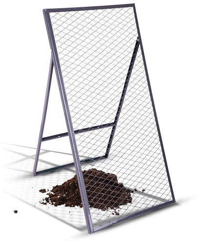 Novatool Boden Durchwurfsieb 100x50 cm, aus pulverbeschichtetem Stahl, Durchwurfgitter Sieb für Erde Rasen Sand Kompost, Gartensieb Metallsieb Garten Metall Gitter Erdsieb Kompostsieb Gartenerde