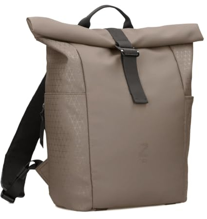 Zwei Unisex Rolltop-Rucksack JONA JOR200 Damen & Herren Freizeitrucksack mit Laptopfach & Flaschenhalter – erweiterbarer Daypack 15–19 L, gepolsterter & atmungsaktiver Rücken (mocca)