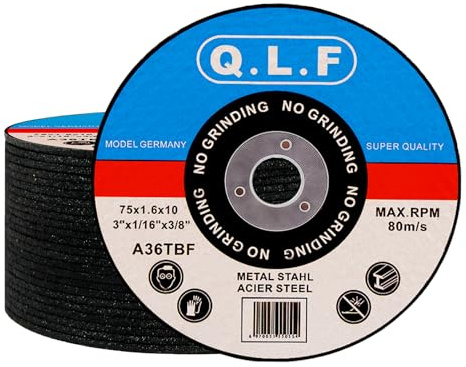 NUTKIT 76 mm metallskärskiva för vinkelslip, skärskiva 26 delar, 1,2 mm extra tunn flexibel skiva, för metall, rostfritt stål, stål, järn, stålrör