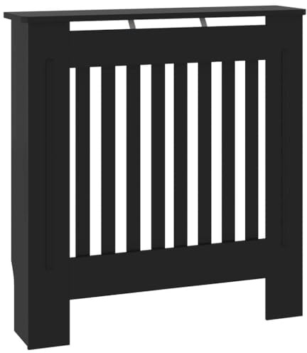 vidaXL Cubierta de Radiador Negro 78 x 19 x 81,5cm, Cubierta Moderna para radiador Rectangular, Madera, protección térmica, decoración Segura para tu Sala