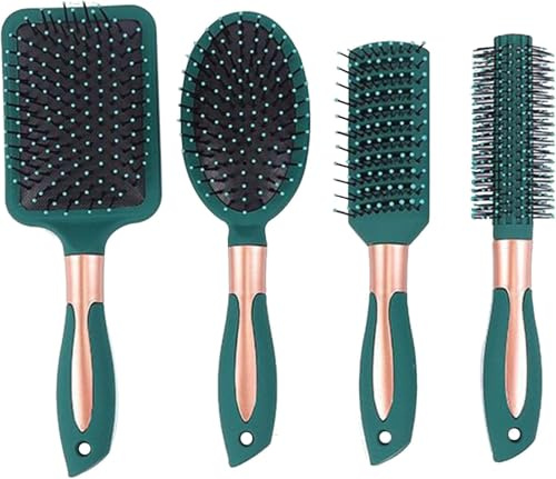 Anti-Static Hair Brush Set - Oval, Round, Vent, Detangling and Paddle Combs for Wet or Dry Hair - Massage and Shine for Women, Men, Kids